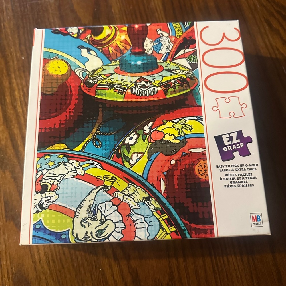 Milton Bradley EZ Grasp 300 Piece Tiny Toy Tops Jigsaw Puzzle Large Piece MB New